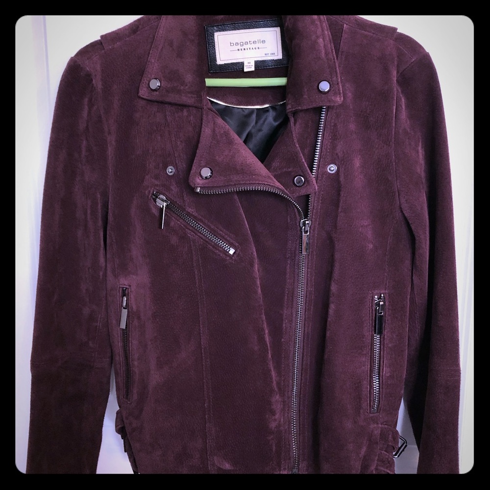 Bagatelle Burgundy Suede Jacket Size Medium
